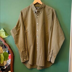 Ralph Lauren Blaire 100% Cotton XL Olive Twill Woven Casual